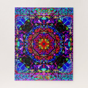 Vibrant Glas in lood Celtic Knot Mandala Legpuzzel