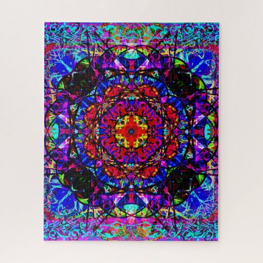 Vibrant Glas in lood Celtic Knot Mandala Legpuzzel (Verticaal)