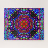 Vibrant Glas in lood Celtic Knot Mandala Legpuzzel (Horizontaal)