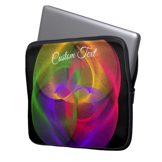 Vibrant Glossy Finish Geometric Laptop Case (Voorkant Links)