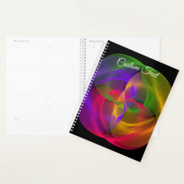 Vibrant Glossy Finish Geometric Spiral Planner