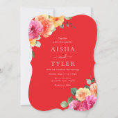 Vibrant Glow Watercolor Floral Wedding Kaart (Voorkant)