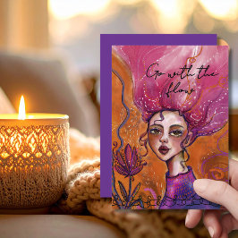 Vibrant Go with the flow Inspirational Woman Card Feestdagenkaart