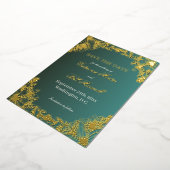 Vibrant Gold Floral Wedding Save The Date Card Folie Uitnodiging (Gedraaid)