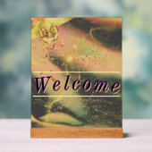 Vibrant Gold Party Welkomstbord Acryl Bord (Neutraal)