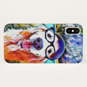 Vibrant Golden Retriever Nerd Glasschilfers Case-Mate iPhone Case (Achterkant (horizontaal))
