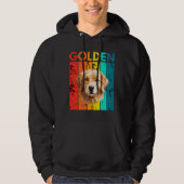 Vibrant Golden Retriever Retro Design Hoodie (Voorkant)