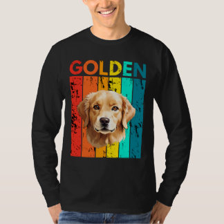 Vibrant Golden Retriever Retro Design T-shirt