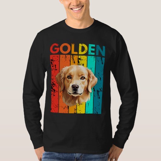 Vibrant Golden Retriever Retro Design T-shirt (Voorkant)