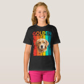 Vibrant Golden Retriever Retro Design T-shirt (Voorkant volledig)