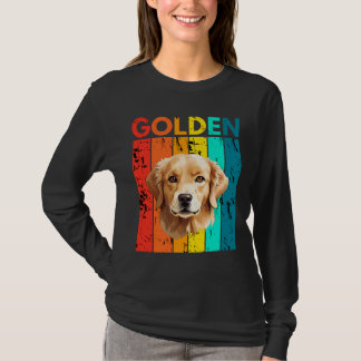 Vibrant Golden Retriever Retro Design T-shirt