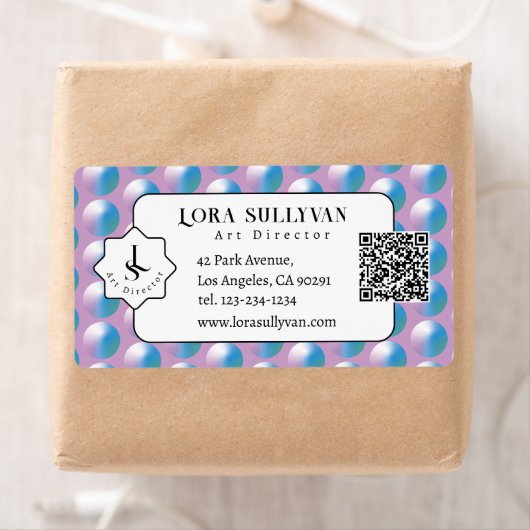 Vibrant gradient circles Geometric Modern Blue. Etiket (Insitu)