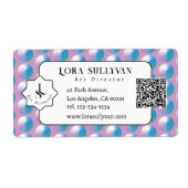 Vibrant gradient circles Geometric Modern Blue. Etiket (Voorkant)