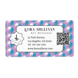 Vibrant gradient circles Geometric Modern Blue. Etiket