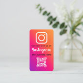 Vibrant Gradient Instagram QR Code Social Media Visitekaartje (Staand voorkant)
