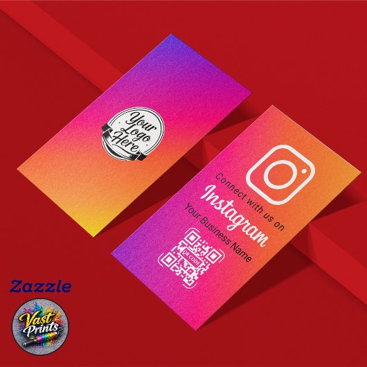 Vibrant Gradient Instagram QR Code Social Media Visitekaartje