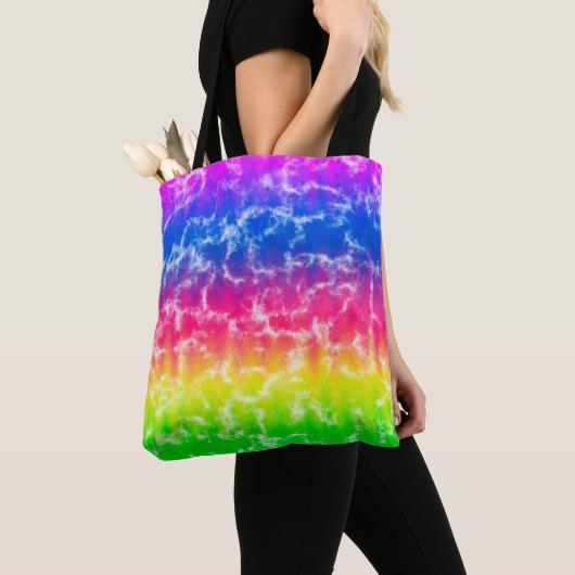 Vibrant Gradient Tie Dye Canvas tas (Dichtbij)