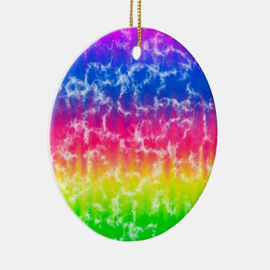 Vibrant gradiënt Tie Dye Kerstannament Keramisch Ornament (Rechts)