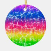 Vibrant gradiënt Tie Dye Kerstannament Keramisch Ornament (Voorkant)