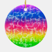 Vibrant gradiënt Tie Dye Kerstannament Keramisch Ornament (Achterkant)