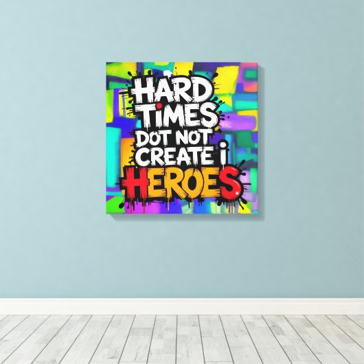 Vibrant Gradient Typographical Create Heroes Canvas Afdruk (Insitu (Houten vloer))