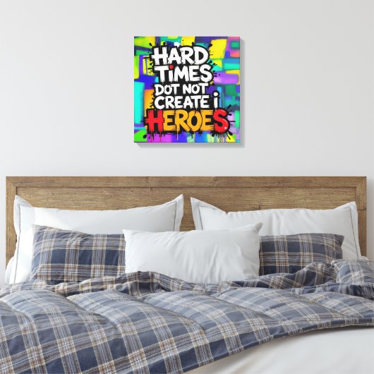 Vibrant Gradient Typographical Create Heroes Canvas Afdruk (Insitu (Slaapkamer))