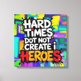 Vibrant Gradient Typographical Create Heroes Canvas Afdruk