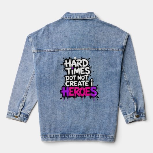 Vibrant Gradient Typographical Create Heroes Denim Jacket (Achterkant)