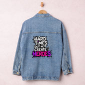 Vibrant Gradient Typographical Create Heroes  Denim Jacket (Hangar)