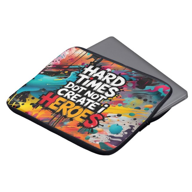 Vibrant Gradient Typographical Create Heroes  Laptop Sleeve (Voorkant top)