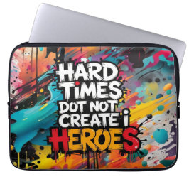 Vibrant Gradient Typographical Create Heroes Laptop Sleeve