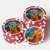 Vibrant Gradient Typographical Create Heroes Poker Chips (Opstapeling)