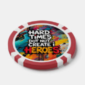 Vibrant Gradient Typographical Create Heroes  Poker Chips (Enkel)
