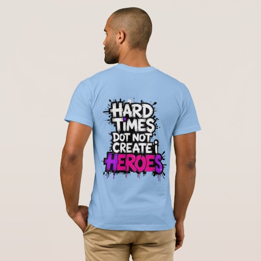 Vibrant Gradient Typographical Create Heroes  T-shirt (Achterkant volledig)