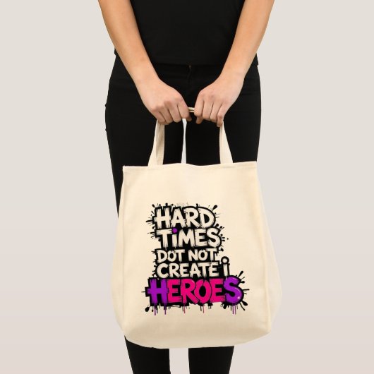 Vibrant Gradient Typographical Create Heroes Tote Bag (Voorkant (product))
