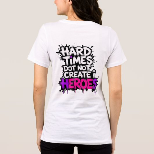 Vibrant Gradient Typographical Create Heroes Tri-Blend Shirt (Achterkant)