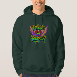 Vibrant Graffiti Believe in Yourself Hoodie - 