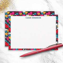 Vibrant Graffiti Hearts Colorful Personalized Notitiekaartje