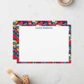 Vibrant Graffiti Hearts Colorful Personalized Notitiekaartje (Voorkant / Achterkant in situ)