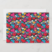 Vibrant Graffiti Hearts Colorful Personalized Notitiekaartje (Achterkant)