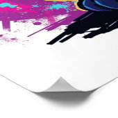 Vibrant Graffiti Street Art Cat Poster (Hoek)