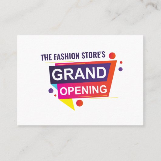 Vibrant Grand Opening Ceremonnee-kaart Visitekaartje (Voorkant)
