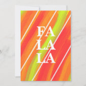Vibrant Green and Orange Festive Fa La La Feestdagenkaart (Voorkant)