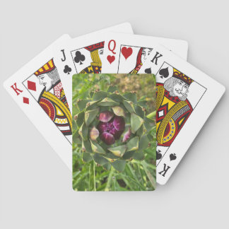 Vibrant Green and Purple Tuscan Artichoke Pokerkaarten