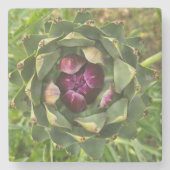 Vibrant Green and Purple Tuscan Artichoke Stenen Onderzetter (Voorkant)