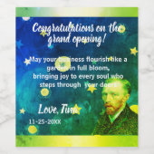 Vibrant Green & Blue Editable VAN GOCH Wijn Etiket (Enkel label)