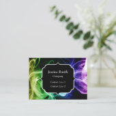 Vibrant Green Blue Paars Abstract Roke Monogram Visitekaartje (Staand voorkant)