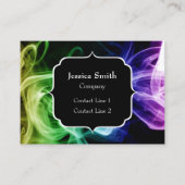 Vibrant Green Blue Paars Abstract Roke Monogram Visitekaartje (Voorkant)