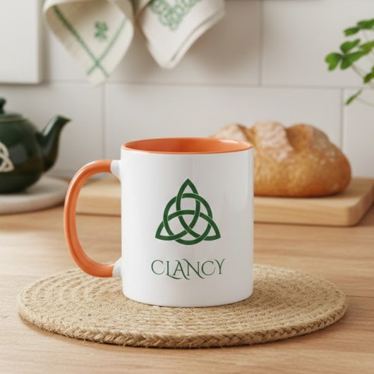Vibrant Green Celtic Trinity Knot Family Name Mok