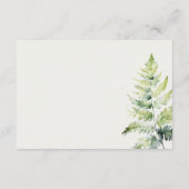 Vibrant Green Fern Foliage Weddenschap Detail Informatiekaartje (Achterkant)